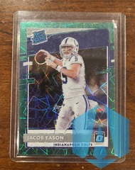 2020 Donruss Optic Jacob Eason #162 Green Velocity Rated Rookie Colts
